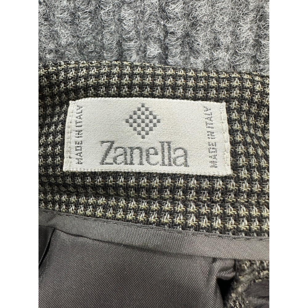 Zanella Trousers Women 10 Brown Excellent Wool Pleated Houndstooth Hepburn/Bis - Picture 8 of 11